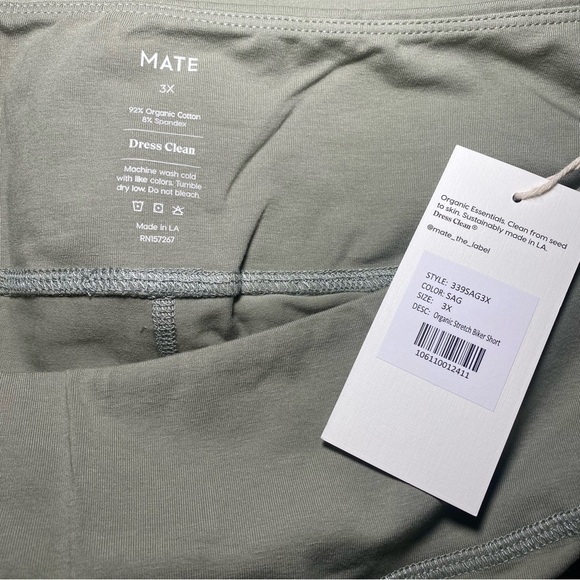 MATE the Label Organic Stretch Biker Short in Sage In 3X - Picture 6 of 6